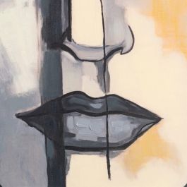 Pintura Mujer Gris Lienzo Decoración 92 X 4,70 X 122 cm