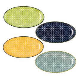 Bandeja Oval Surtida Porcelana Pippa Quid 20x10,5 cm (8 Unidades)