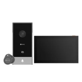 EZVIZ CS-HP5-R100-1W2TFC Sistema de Intercomunicación de Video 7" 1024x600 Pixeles, Visión Nocturna 6m, Negro, Plata