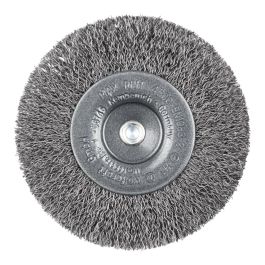 Wolfcraft Cepillo de disco de alambre de acero Ø100 x 16 mm, vástago hexagonal 6,35 mm, 4500 rpm Wolfcraft Cepillo de disco de alambre de acero Ø100 x 16 mm, vástago hexagonal 6,35 mm, 4500 rpm