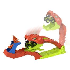 Hot Wheels Monster Trucks Mordedura De Serpiente JJN44 - Juguete de Coches a Escala 1:64 con Pista de Salto y Figura de Serpiente para Niños +4 Años