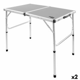 Mesa Plegable Aktive Camping Gris 90 x 70 x 60 cm (2 Unidades)