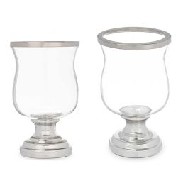 Portavela Copa Abombada Plateada Giftdecor 15.5x25.5x15.5 cm - Cristal y Acero (6 Unidades) Precio: 58.88999941. SKU: B1GWH6SCDS