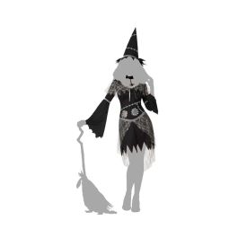 Disfraz de Bruja Mujer Adulto Halloween - Incluye Vestido, Sombrero y Collar - Talla XS-S Disfraz de Bruja Mujer Adulto Halloween - Incluye Vestido, Sombrero y Collar - Talla XS-S