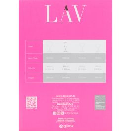 Lav Set 6 Copas Champagne Misket 190 cc Medidas 5 x 5 x 19.3 cm (4 Cajas)