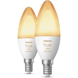 Philips Hue White Ambiance E14 Vela inteligente LED 470lm, Luz blanca cálida/fría, Pack de 2