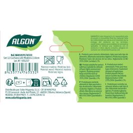 Algon Set 12 Cucharas de Café de Madera 13.8 cm (24 Unidades)