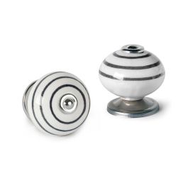 Rei Pomos redondos para mueble e501, 4 unid., metal-porcelana, acabado azul, Ø40x36mm Rei Pomos redondos para mueble e501, 4 unid., metal-porcelana, acabado azul, Ø40x36mm