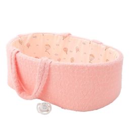 Muñecas Arias 50889 Muñeca Bebé Elegance Gadi 33cm Cuerpo Vinyl con Capazo, Chupete y Vestido de Lana Rosa