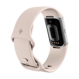 Fitbit Charge 6 Porcelain, Pulsera de Actividad con GPS y NFC, Pantalla AMOLED, Resistente al Agua, Color Beige y Plata