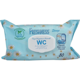 Freshness Papel Higienico Humedo con Frescor e Higiene, Paquete con Tapa de 80 Unidades