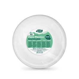 Set de 100 platos hondos rojos de plástico ecológico 20.5 cm Algon (6 Cajas) Set de 100 platos hondos rojos de plástico ecológico 20.5 cm Algon (6 Cajas)