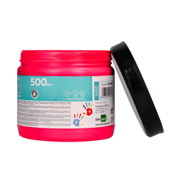 Liderpapel Pintura Dedos Magenta Tarrina 500 cc Pintura a Base de Agua Fácil Lavado Sin Gluten Normativa Europea