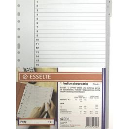 Indice Esselte Pp Numerico Fº Pestañas 1-31 16 Taladros Gris Con Ind.Col. Precio: 9.68999944. SKU: B1ARNDKJLB
