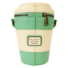 Loungefly Bolso Bandolera Central Perk Friends de Piel Vegana 12,5x20x12,5cm con Cadena Dorada Antigua y Detalles Grabados