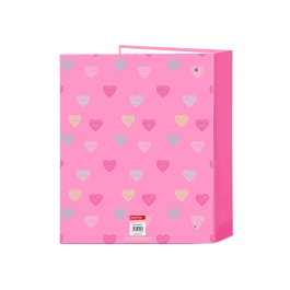Carpeta de anillas Benetton Heart Rosa A4 27 x 33 x 6 cm