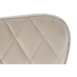 DKD Home Decor Silla Loft Crema Metal/Poliéster Plateado 56.5x80x52 cm