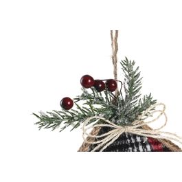 DKD Home Decor Decoración Colgante Navidad Tradicional Poliéster Rojo Verde (Colores Surtidos, 12 Uds) 4x21x16cm