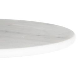 Mesa Alta Blanco-Negro Metal-Mármol 50 X 50 X 110 cm