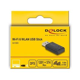 DELOCK Adaptador Wi-Fi 6 Dualband AX1800 USB 1201 + 574mbps Inalámbrico Negro Precio: 53.78999945. SKU: B14KV7SFQY
