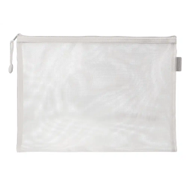 Liderpapel Bolsa Zipper Bag de Poliéster Transpirable Multiusos DIN A4 Blanco