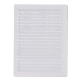 Rejilla ventilacíón rectangular empotrable con mosquitera abs 137x207mm blanco