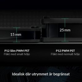 ARCTIC P12 SLIM PWM PST Ventilador 120mm para Carcasa PC, 300-2100 RPM, Silencioso (0.3 Sonio), PWM PST