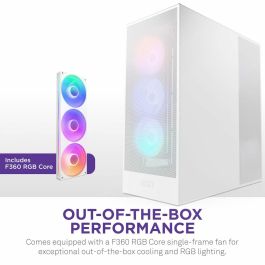 Nzxt NZX0810074845588 H7 Flow RGB Caja de Torre Media con Ventiladores RGB Incluidos, Color Blanco