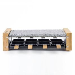 Raclette/grill HKoeNIG - 8 personas - Diseño de madera - Superficie de cocción 38x19,5 cm - Potencia 1200W