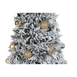 DKD Home Decor Árbol de Navidad Artificial Moderna Dorado Plegable y Desmontable, con Luces LED Integradas y PVC, 180 cm Alto x 71 cm Ancho
