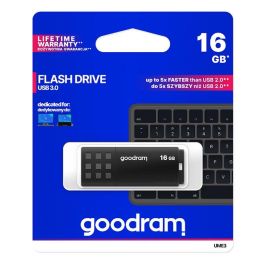 Goodram UME3-0160K0R11 Lápiz USB 16GB USB 3.0 Negro, hasta 60MB/s lectura, compatible con Windows, MacOS y Linux