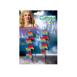 Pendientes Multicolor Brillante en Forma de Rayo para Mujer Adulto