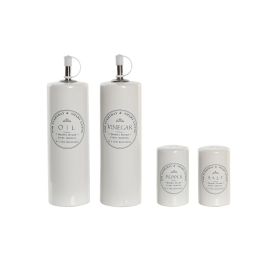 DKD Home Decor Aceitera Vinagrera Blanco Gres y Madera Set de 4 Piezas 15 x 22 x 18 cm Precio: 19.49999942. SKU: B1AW2D2GSQ