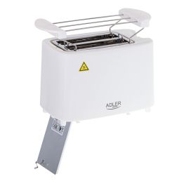Adler ad 3223 Tostadora 2 ranuras, 900W, Blanca, 6 niveles de potencia, incluye rejilla y bandeja recogemigas, apagado automático