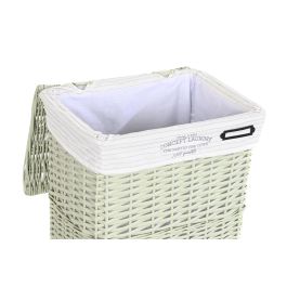 DKD Home Decor Cestas de Ropa para Almacenamiento, Juego de 5 Unidades, Mimbre y Poliéster, Verde, 44x34x56 cm