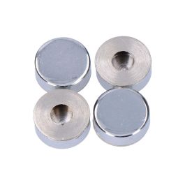 Edm Pack 4 unid. Embellecedor roscado liso latón níquel Ø 14 mm