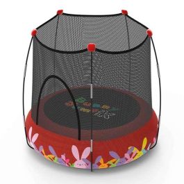 Trampolin con red hinchable 120 cm diametro x 35 cm altura - rojo Trampolin con red hinchable 120 cm diametro x 35 cm altura - rojo