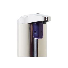 DKD Home Decor Dispensador Automático de Plástico ABS Plateado y Negro, 250 ml, Alimentación 4 Pilas AAA, 7.5 x 19 x 11.1 cm