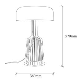 Lámpara de Mesa estilo moderno Fellini Negro/Oro 2 x E27 Sin Bombilla OPV-527ABY2179