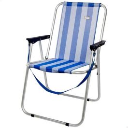 Silla playa aluminio plegable fija marinera 44x45x76 cm