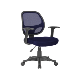 Q-connect Silla Giratoria Respaldo Medio Regulable en Altura 870+120mm Alto 550mm Ancho 590mm Profundidad Color Azul