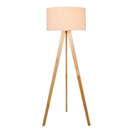 Lámpara de pie e27 madera, hierro y tela ø50 x 28 cm Lámpara de pie e27 madera, hierro y tela ø50 x 28 cm