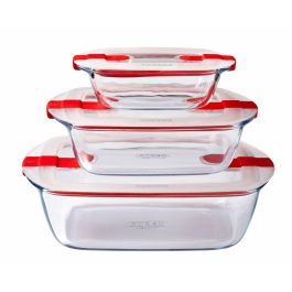 Pyrex Hermético Rectangular Cook&Heat de Vidrio Borosilicato 1.1 L con Tapa Hermética, Apto Horno, Microondas, Congelador y Lavavajillas.