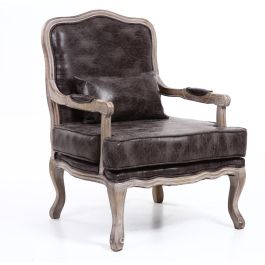 DKD Home Decor Sillón Loft Marrón Natural 70 x 66 x 94 cm PU y Rubberwood Precio: 475.50000047. SKU: B18RZYAK3X