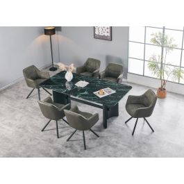 Mesa Comedor Moderno DKD Home Decor Negro Verde 100 x 76 x 200 cm