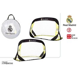 Real Madrid Set 2 Porterías de Fútbol Pop Up Plegables - 120x80x80 cm - Ideal Niños +3 Años