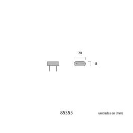 Edm Pack 6 uds. Tope Armario 2 Puntas 7x18mm Blanco