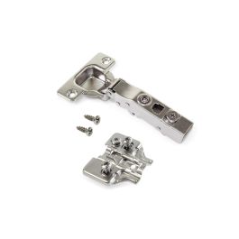 Emuca Lote de 20 bisagras rectas X91N con suplementos de montaje mixto, Diámetro 5x9.5mm, Altura 0, Acero, Niquelado