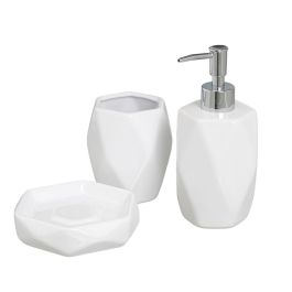 Set de Baño Blanco Cerámica 23,5 x 8 x 23,5 cm