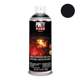 Pinty Plus Pintura en spray tech 520cc anticalórica negro a104, 400 ml, alta temperatura, resistente hasta 600°C